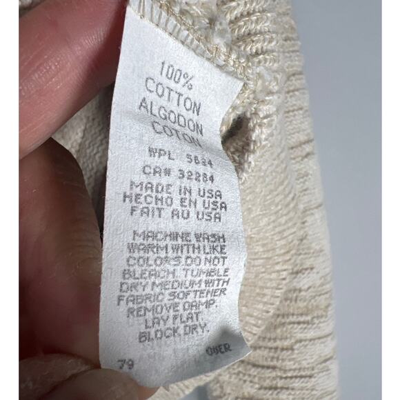 VTG Embroidered Flying Eagle Over Mountains Pullover Beige Sweater Sz L USA Made - Picture 7 of 10